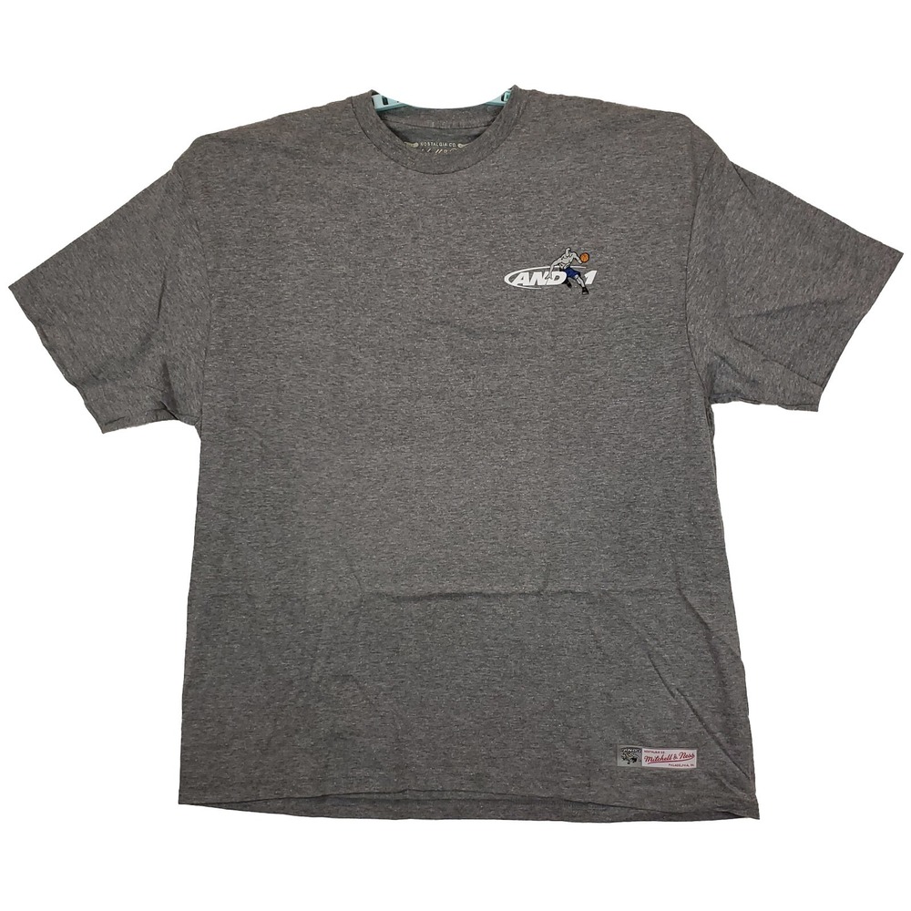 AND1 Mitchell‎ & Ness 2XL XXL Shirt Game Hope Artwork Heather Gray NWT